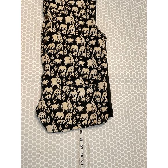 Vintage Accento Womens Vest Large Black Tapestry Elephant Art To Wear Boho 90s - Picture 6 of 7